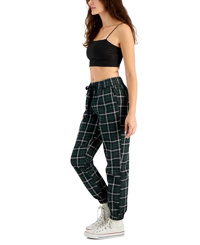 Tinseltown Juniors' Plaid Utility Jogger Pants, Created for Macy's Macy's