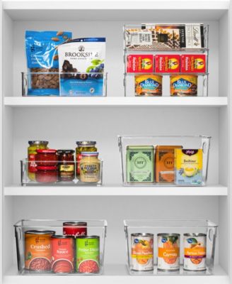 10-Piece Clear Open Bin Containers Set - Organize fridge & pantry essentials! Stackable, portable, clear view for easy access