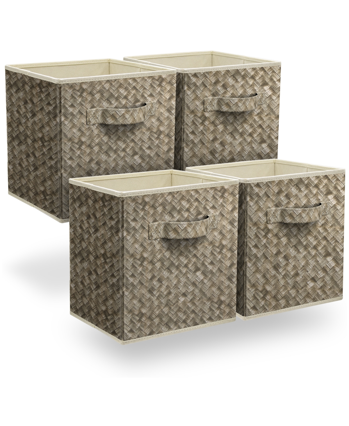 Sorbus 4-piece Fabric Collapsible Storage Bin Set In Beige