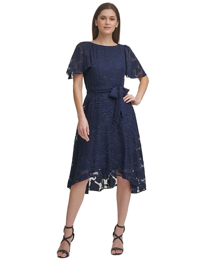 DKNY Flutter Sleeve High Low Dress Macy s
