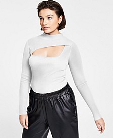 Women's Ribbed Front-Cutout Sweater, Created for Macy's