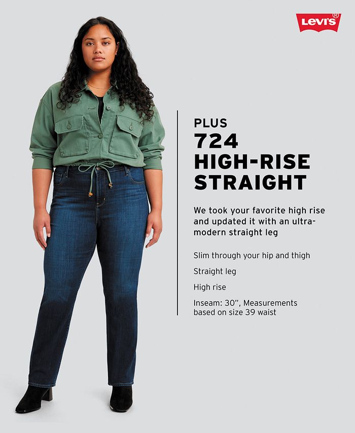 Levi's Trendy Plus Size 724 High-Rise Straight-Leg Jeans - Macy's