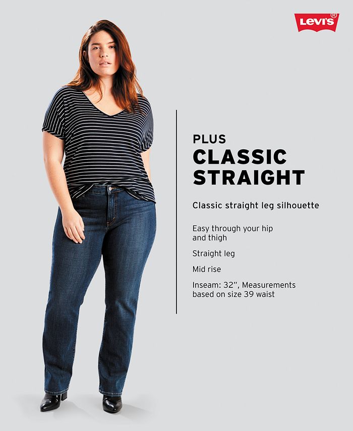 Levi's Trendy Plus Size Classic Straight Leg Jeans & Reviews - Jeans - Plus  Sizes - Macy's