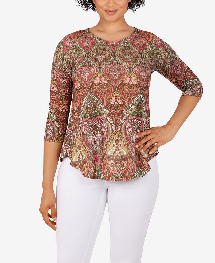 Ruby Rd. Plus Size Tapestry Sublimation Top - Macy's