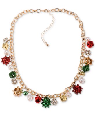 Holiday Lane - Gold-Tone Garland Statement Necklace, 18" + 3" extender