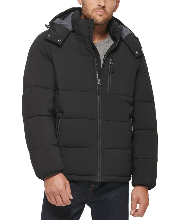 Club Room Men's Stretch Hooded Puffer Jacket, Created for Macy's - Macy's
