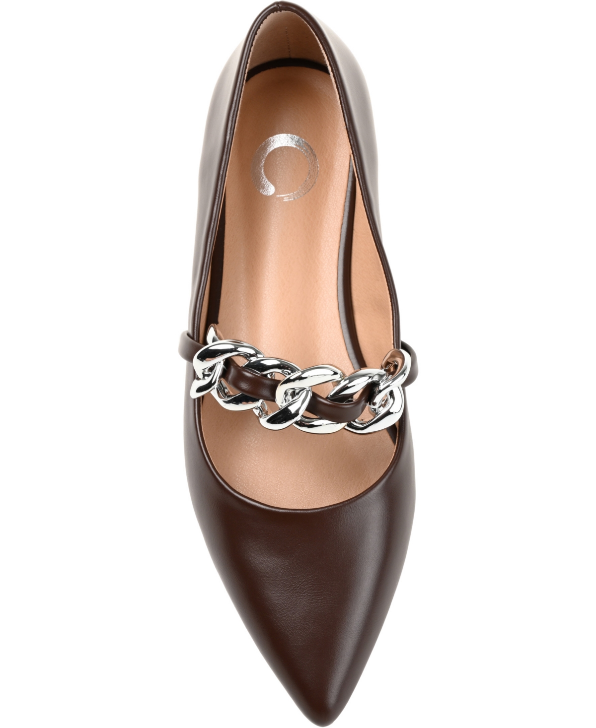 Journee Collection Women's Metinaa Chain Mary Jane Pointed Toe Flats