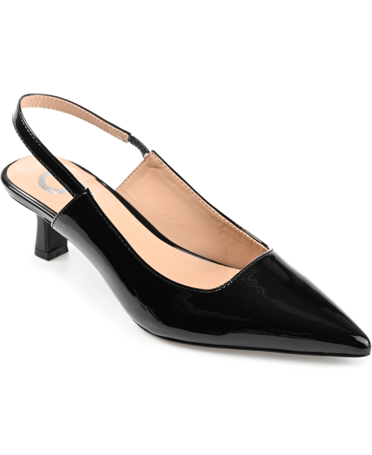 Shop Journee Collection Women's Paulina Pointed Toe Slingback Pumps In Black Patent