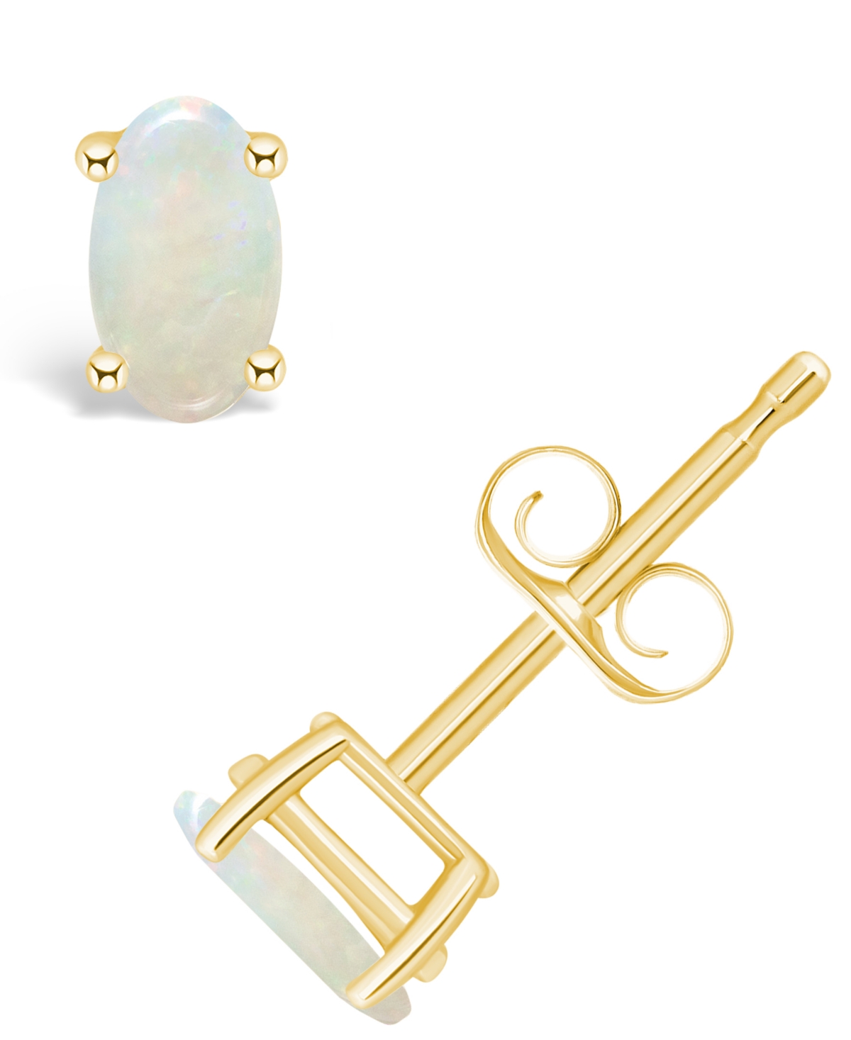 Opal (1/3 ct.t.w) Stud Earrings in 14K Whiteor 14K Yellow- Gold