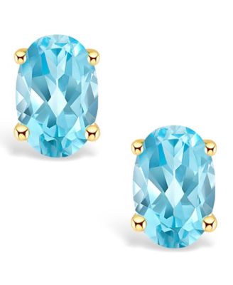 Blue Topaz (1-1/6 ct. t.w.) Stud Earrings in 14K Yellow Gold or 14K White Gold