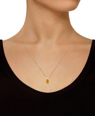 Citrine (1 ct.t.w) Pendant Necklace in 14K Yellow Gold