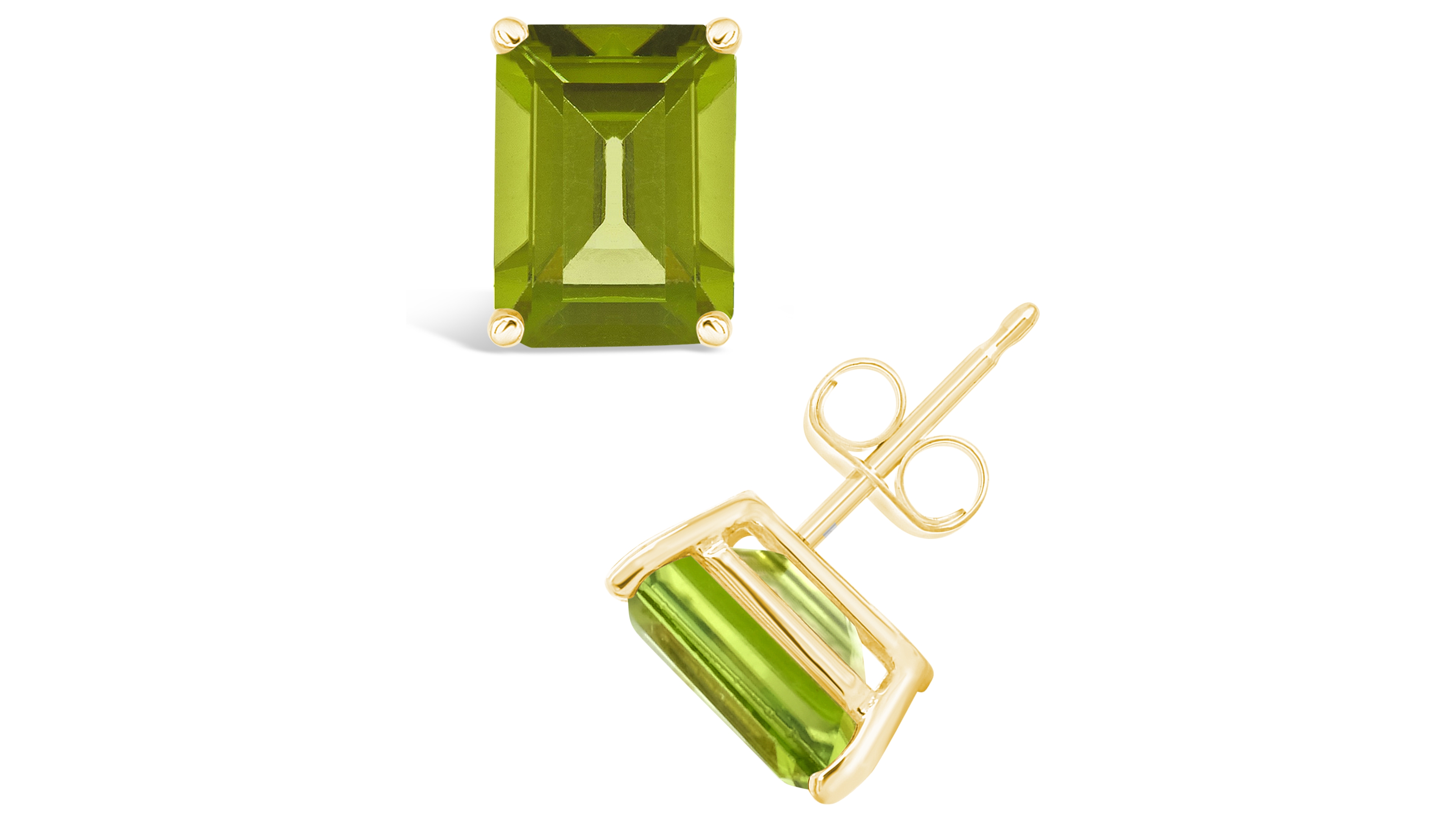 Peridot (3-3/8 ct. t.w.) Stud Earrings 14K Yellow Gold or White