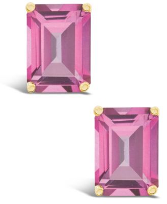 Pink Topaz (4 ct. t.w.) Stud Earrings in 14K Yellow Gold or 14K White Gold