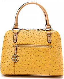 Ostrich-Embossed Dome Satchel, Created for Macy's