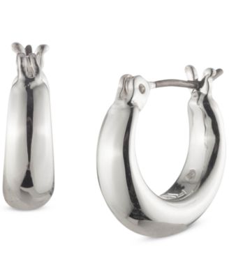 Small Sculpted Hoop Earrings, 0.5" 