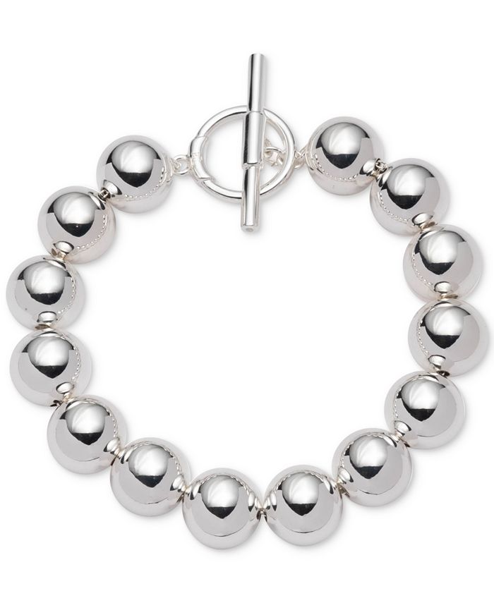 Lauren Ralph Lauren Silver Tone Beaded Flex Bracelet Macy s