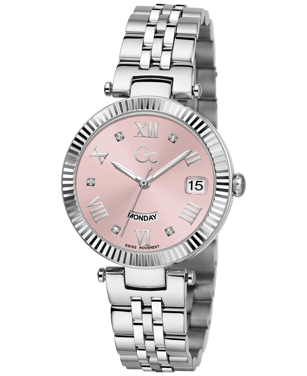 Guess Gc Flair Women s Swiss Silver Tone Stainless Steel Bracelet Watch 34mm Silver tone Smart Closet