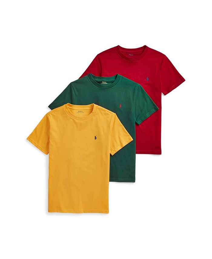 Polo Ralph Lauren Big Boys Jersey Crewneck T-shirt, Pack of 3 - Macy's