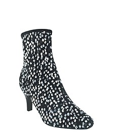 Women's Naja Sequin Stretch Ankle Bootie with Memory Foam