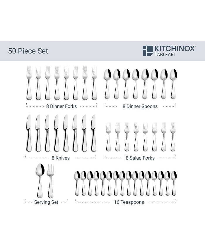 Kitchinox Penthouse 50 Piece Flatware Set, Service for 8 Macy's