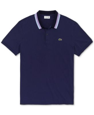 Lacoste Men's Striped Collar Polo, Created For Macy's & Reviews - Polos ...