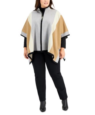 Anne Klein Plus Size Colorblocked Zip 
