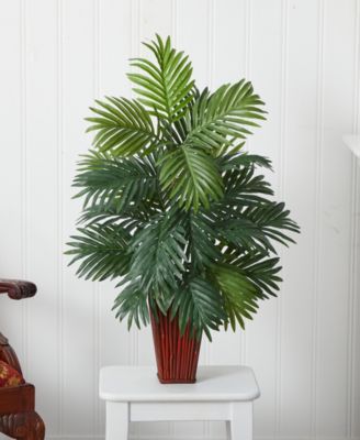 Areca Palm w/ Bamboo Vase Silk Plant