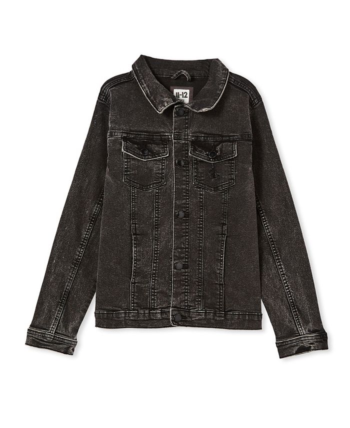 Macy's black denim jacket sales