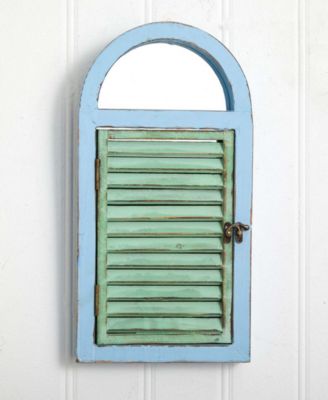 Vintage-Style Window Shutter & Mirror Wall Decor