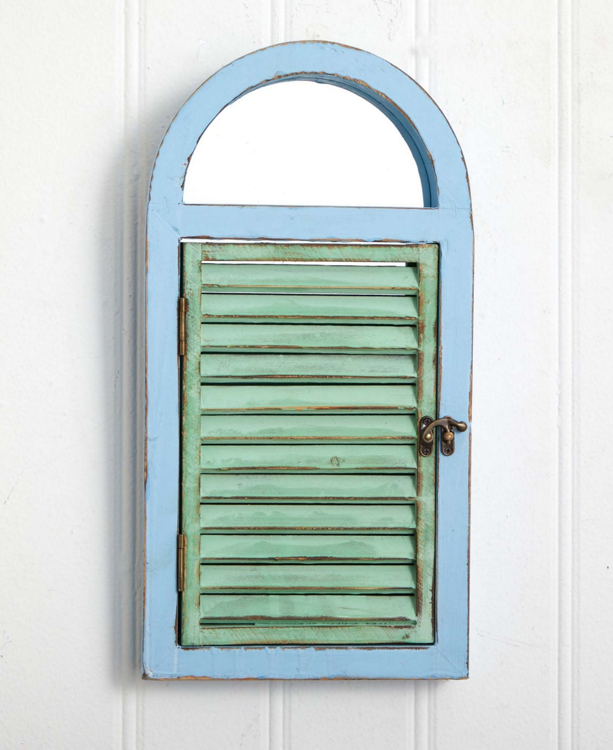 Nearly Natural Vintage-Style Window Shutter & Mirror Wall Decor