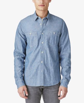 Lucky Brand Men's Chambray Work Wear Long Sleeve Shirt - Macy's