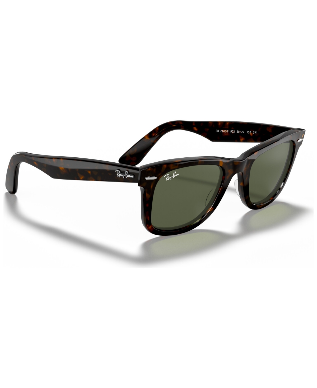 Ray Ban Unisex Low Bridge Fit Sunglasses, Rb2140f Original Wayfarer Classic 52 In Tortoise