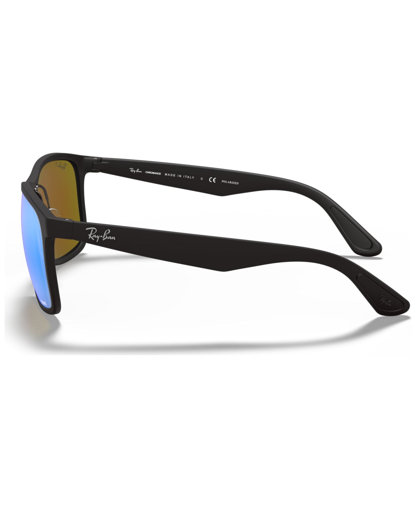 Женские солнцезащитные очки Ray-Ban Polarized Sunglasses, RB4264 Chromance, цвет: Чёрный матовый / Синий — фото 2