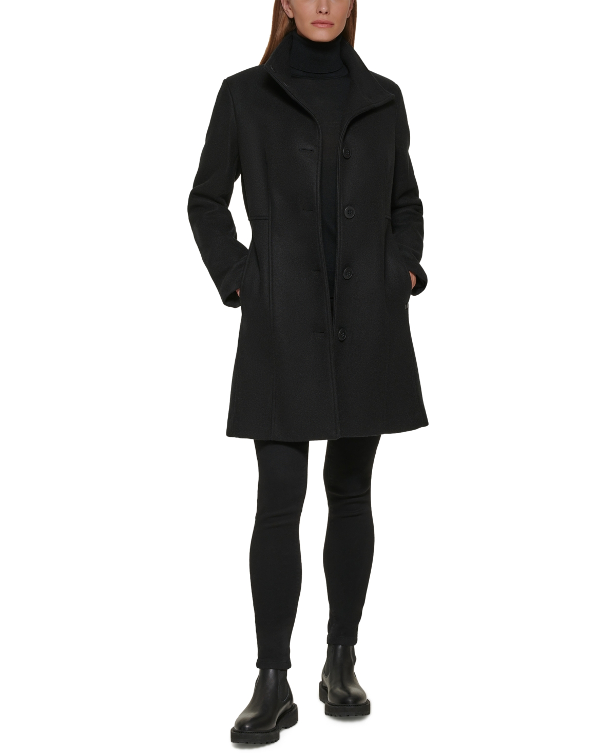 Calvin Klein Womens Petite Walker Coat, Created for Macys