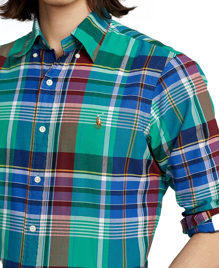 Polo Ralph Lauren Men's ClassicFit Plaid Oxford Shirt & Reviews Casual ButtonDown Shirts