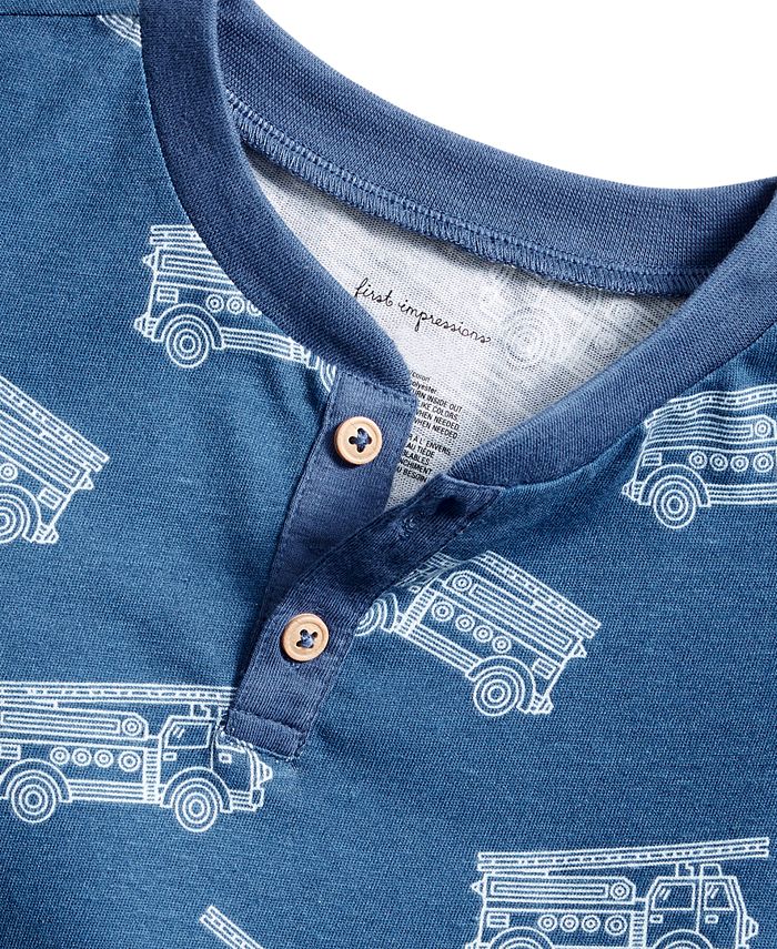 First Impressions Baby Boys Fire Truck Henley T Shirt, Created for Macy