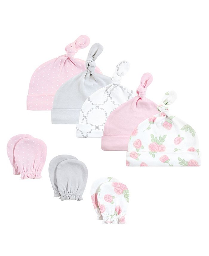 Hudson Baby Baby Girls Caps and Scratch Mittens, 8Piece Set Macy's