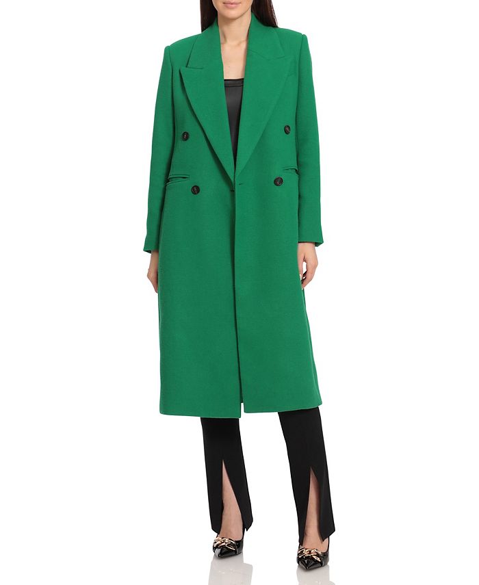 avec Les Filles Women's Double Breasted Tailored Coat, Electric Ivy, M