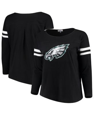Women's Black Philadelphia Eagles Plus Size Free Agent Long Sleeve T-shirt