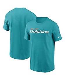 Men's Aqua Miami Dolphins Team Wordmark T-shirt