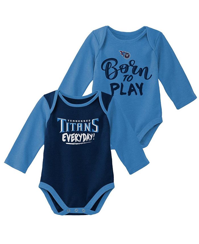 Outerstuff Newborn and Infant Boys and Girls Light Blue, Navy Tennessee  Titans 2-Pack Little Player Long Sleeve Bodysuit Set - Macy's