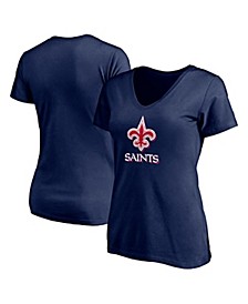 Women's Branded Navy New Orleans Saints Red White and Team V-Neck T-shirt
