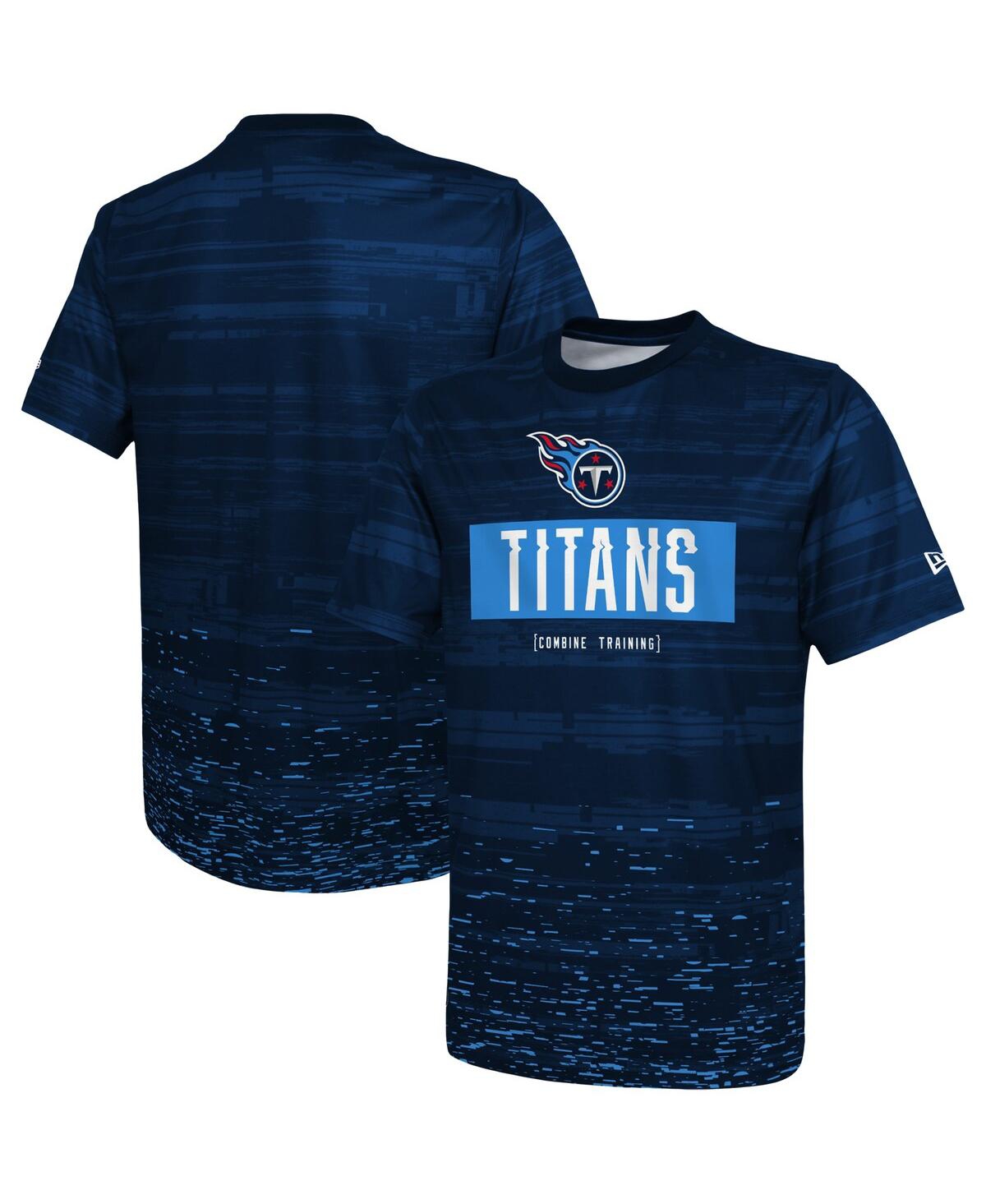Shop New Era Men's  Navy Tennessee Titans Combine Authentic Sweep T-shirt