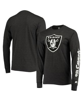 Men's Starter Black/White Las Vegas Raiders Halftime Long Sleeve T-Shirt