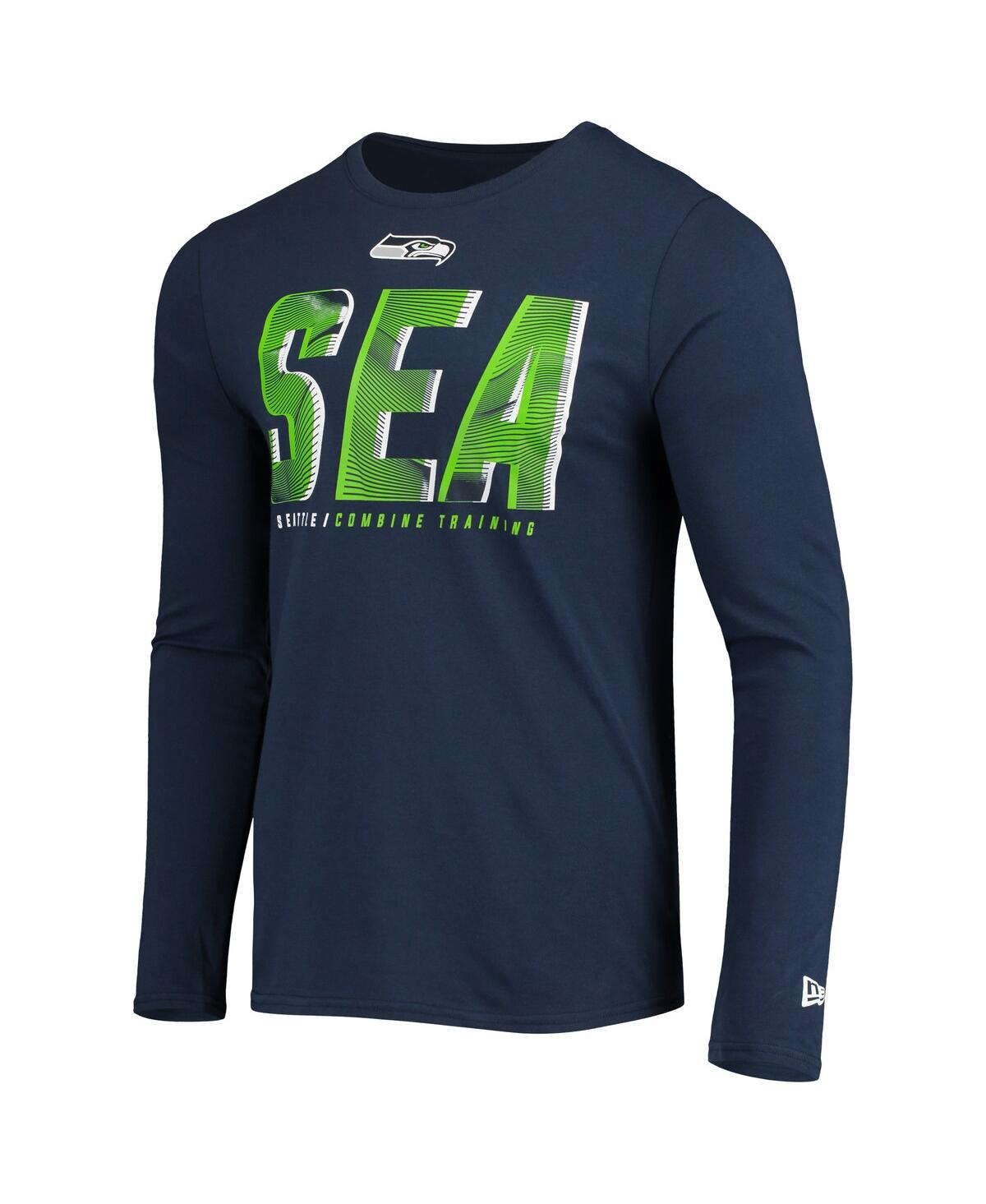 New Era Men's New Era College Navy Seattle Seahawks Combine Authentic  Offsides Long Sleeve T-Shirt