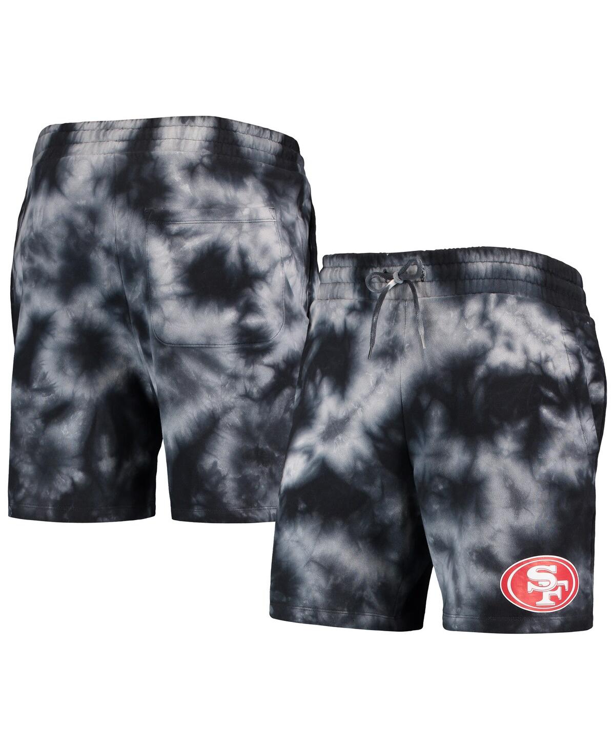NEW ERA MEN'S NEW ERA BLACK SAN FRANCISCO 49ERS TIE-DYE SHORTS 