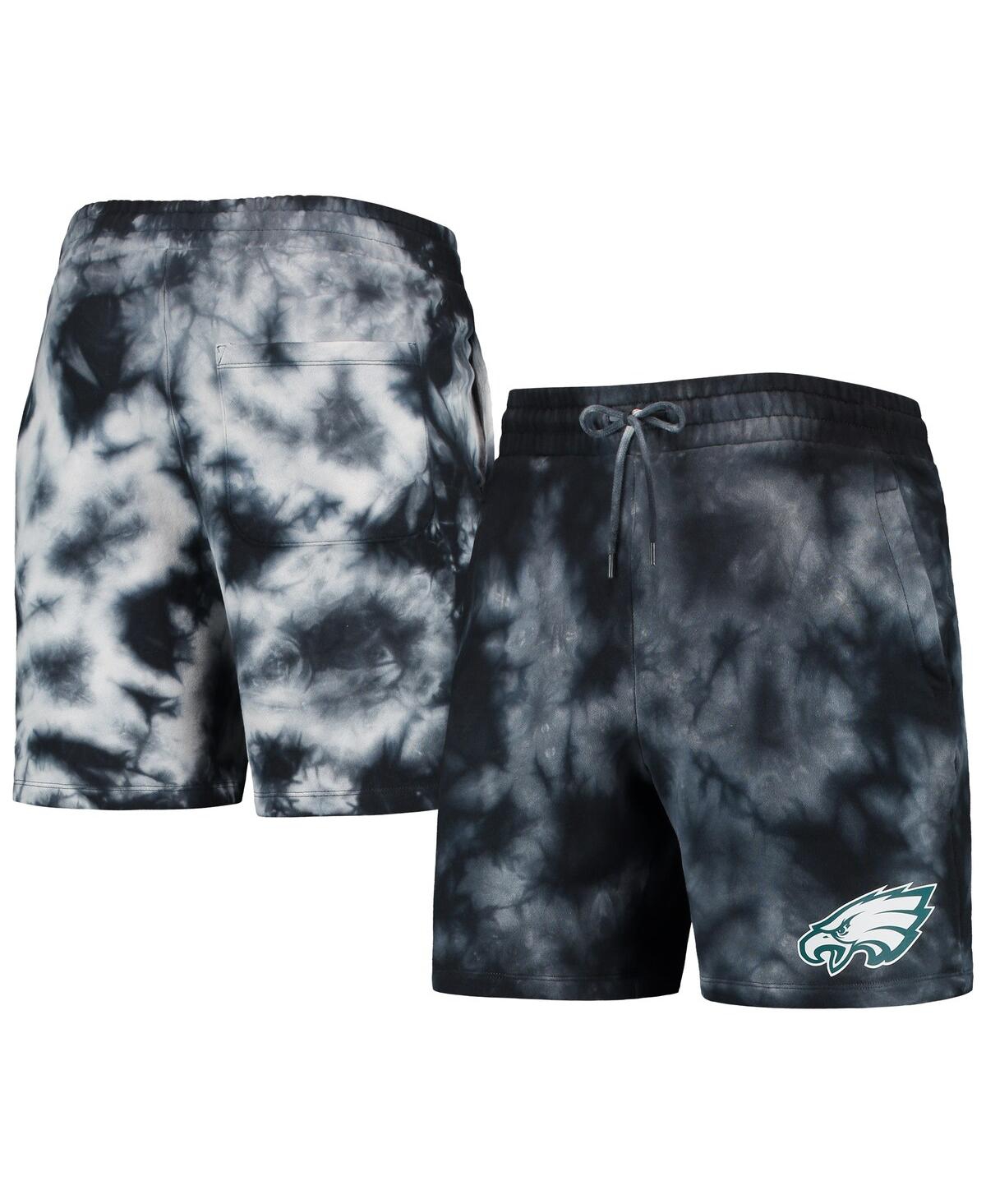 NEW ERA MEN'S NEW ERA BLACK PHILADELPHIA EAGLES TIE-DYE SHORTS