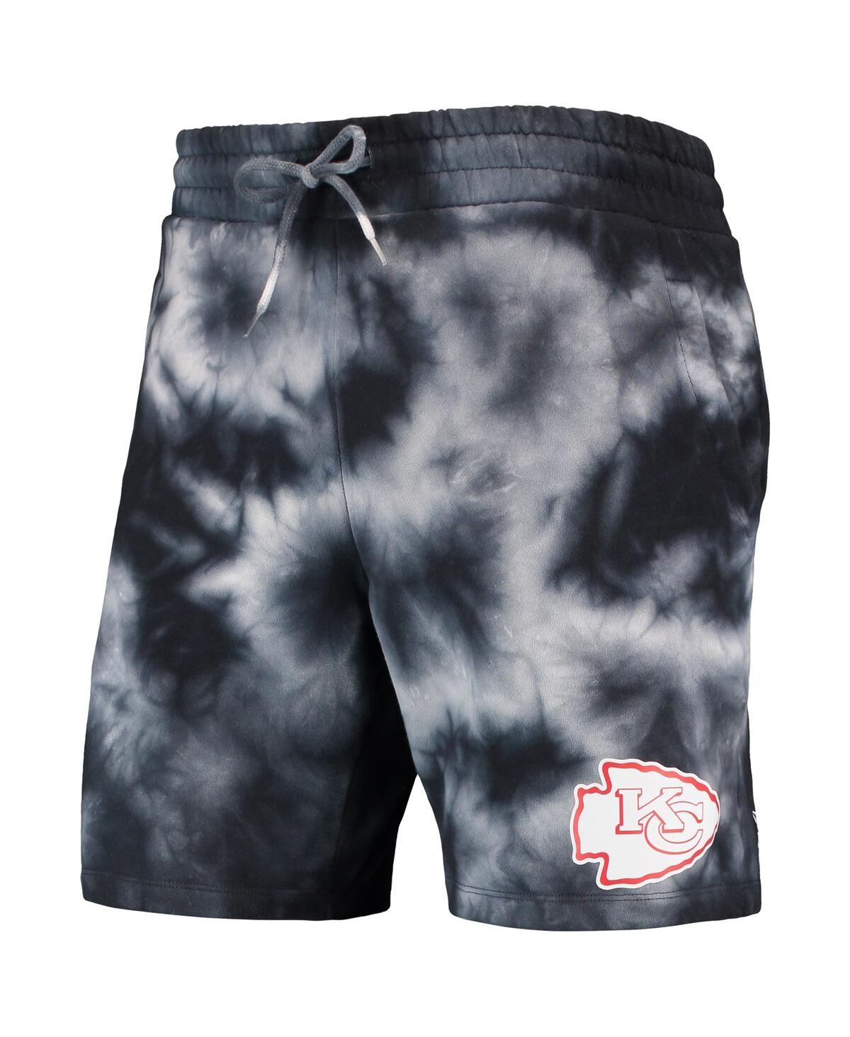 NEW ERA MEN'S NEW ERA BLACK KANSAS CITY CHIEFS TIE-DYE SHORTS 