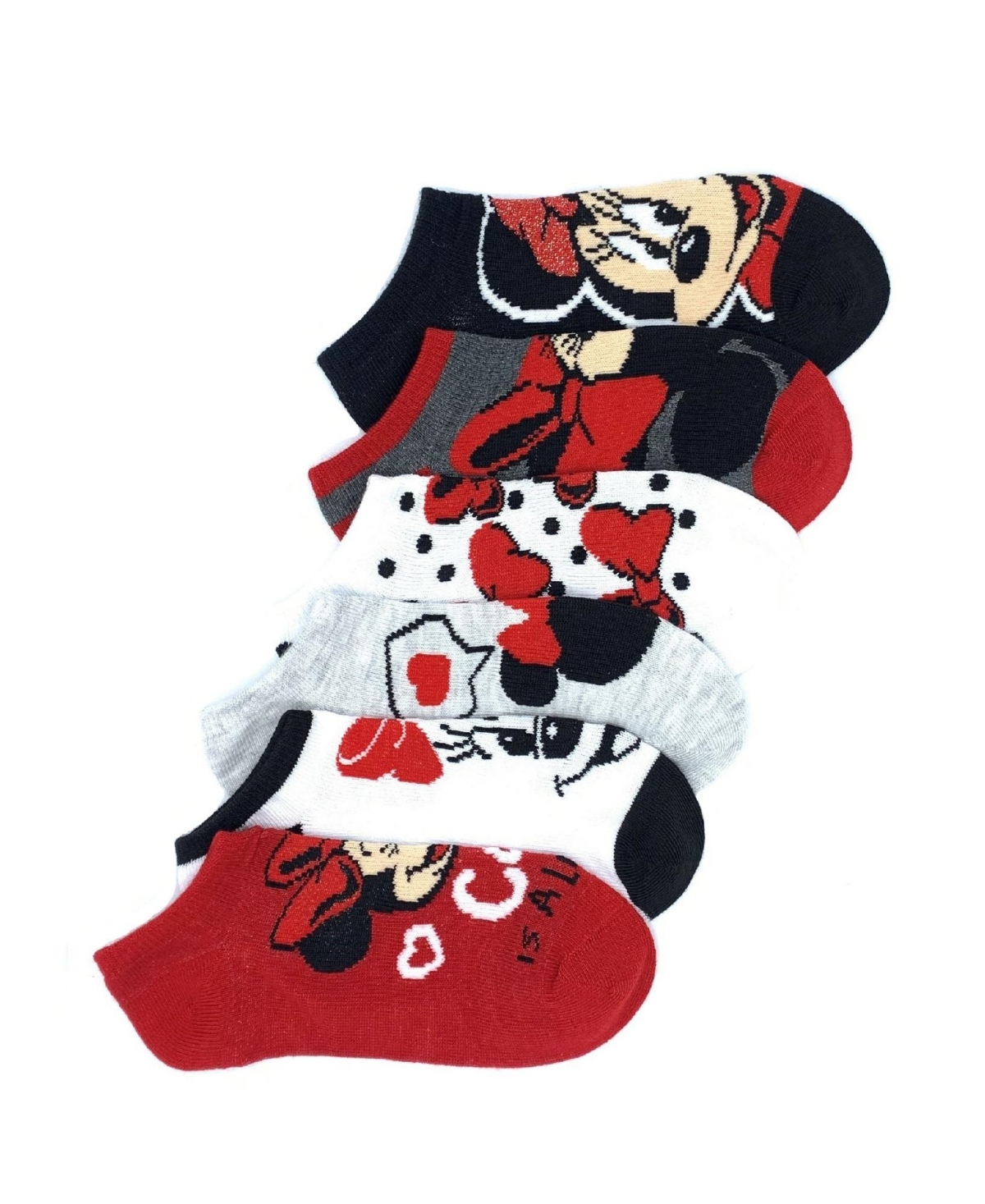 Minnie Mouse Big Girls No Show Socks, Pair Of 6 In Black