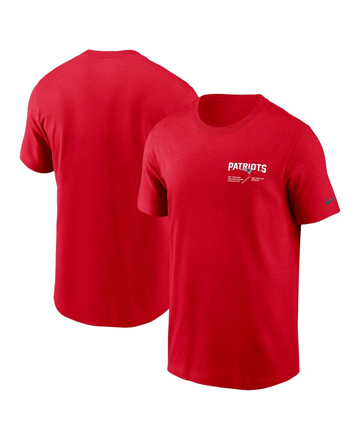 Men's Nike Red New England Patriots Infograph Lockup Performance T-shirt